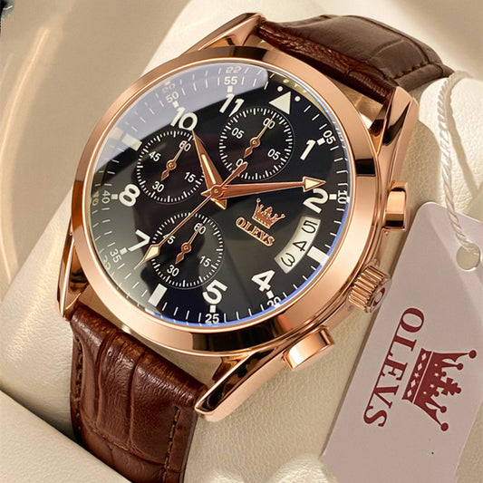 Luxury Leather Quartz  Waterproof  Watch