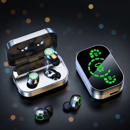 Earbuds Dark Gradient Background
